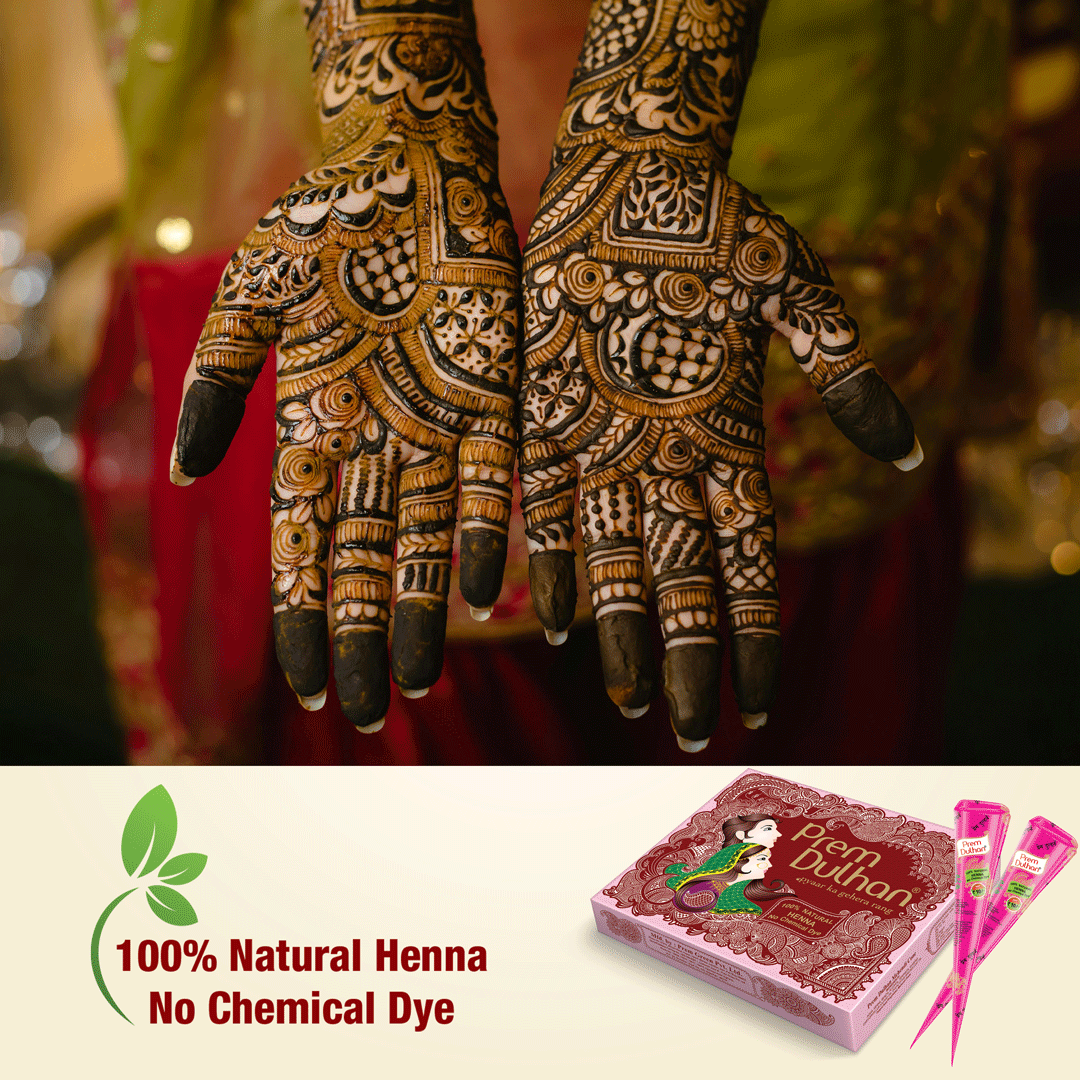 Prem Dulhan Mehendi Cone | 100% Natural Henna Cones-Pink Box