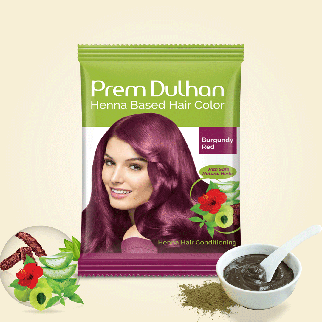 Henna Based Hair Color | Burgundy Red Henna for Hair