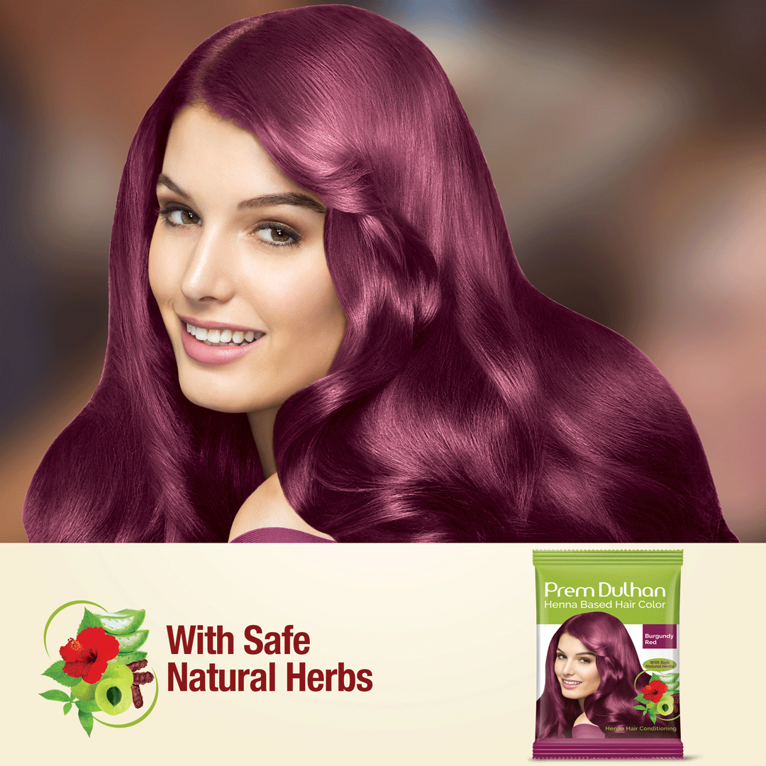 Henna Based Hair Color | Burgundy Red Henna for Hair