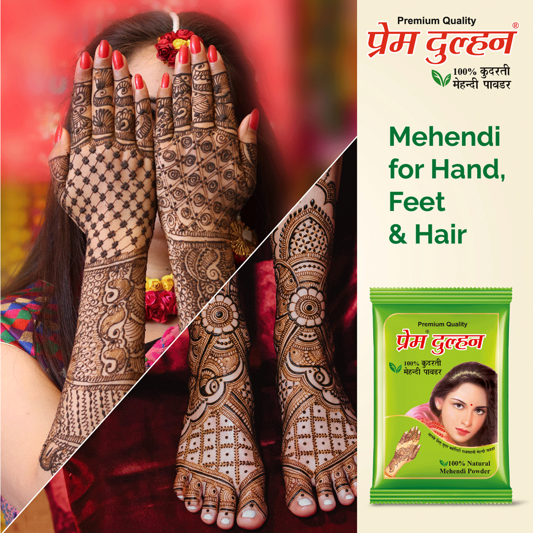100% Pure Henna Mehendi Powder for Hair & Body Art