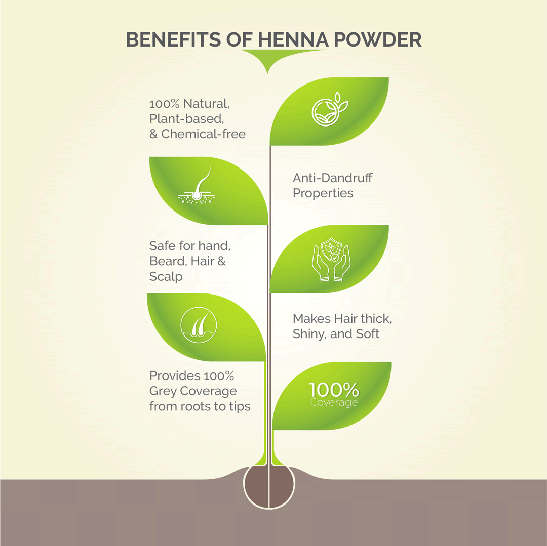 100% Pure Henna Mehendi Powder for Hair & Body Art