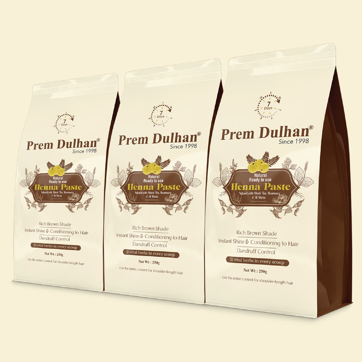 Prem Dulhan Ready-to-Use Natural Henna Paste for Hair | Grey Coverage with 21 Vital Herbs