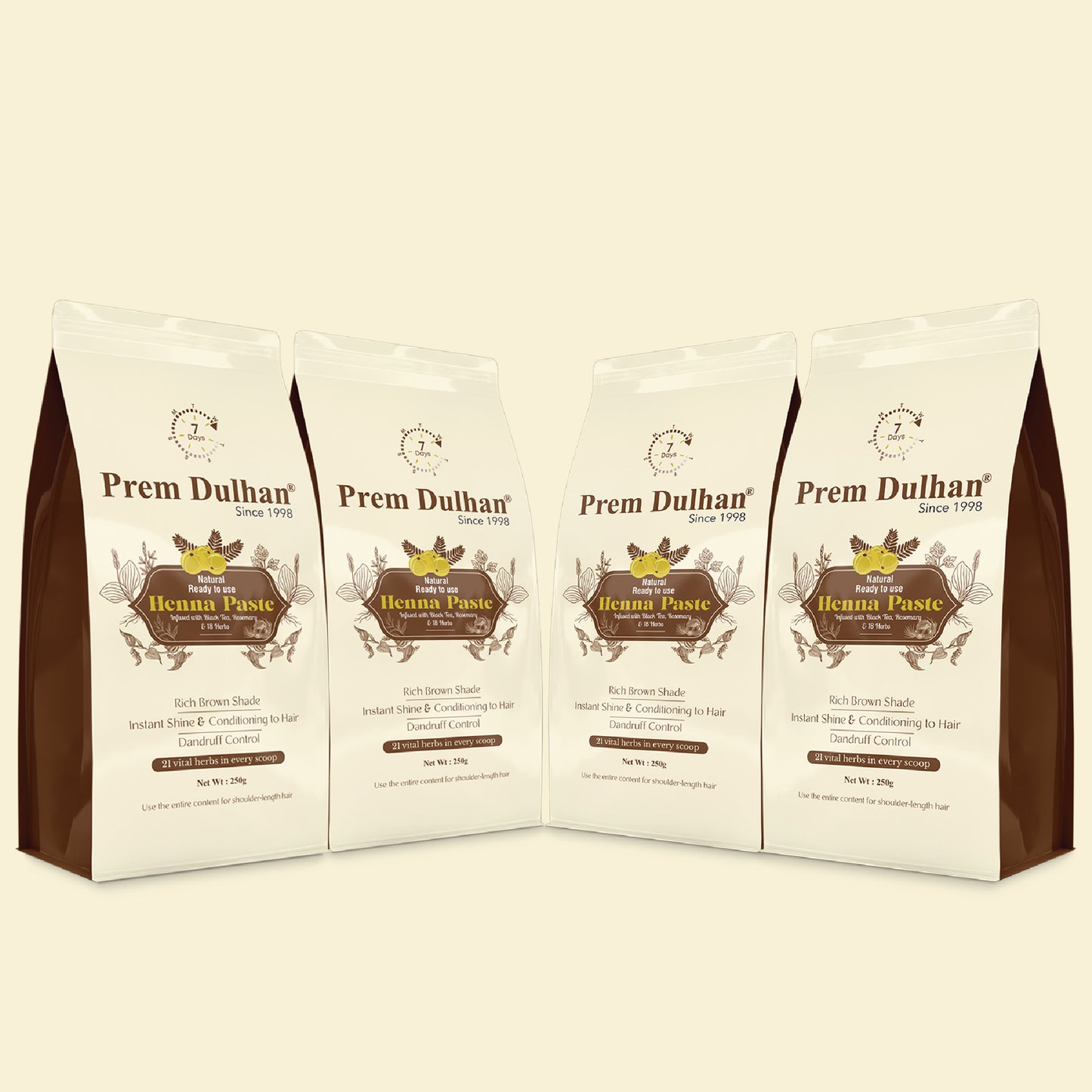 Prem Dulhan Ready-to-Use Natural Henna Paste for Hair | Grey Coverage with 21 Vital Herbs
