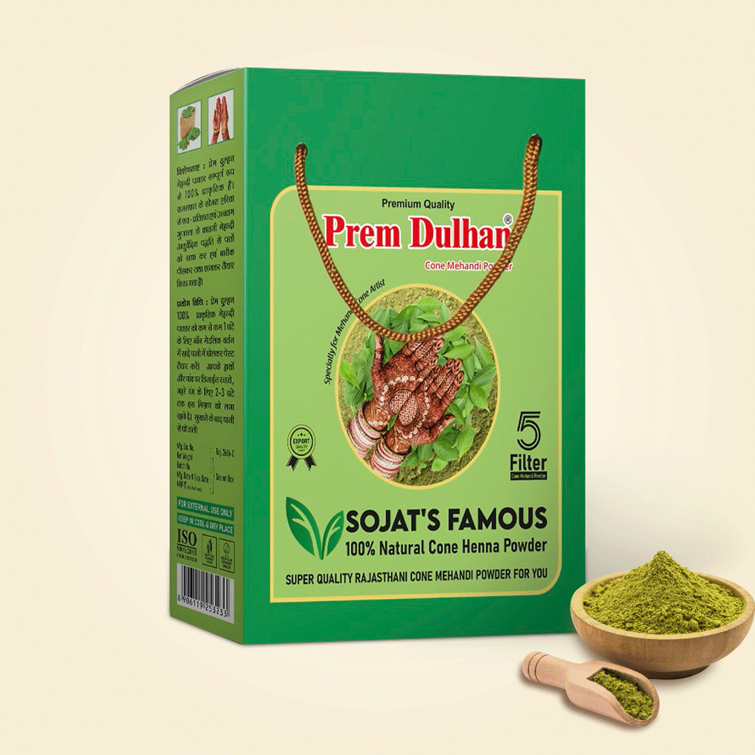 5 Filter 100% Natural Henna Powder for Hair and Mehendi Cone