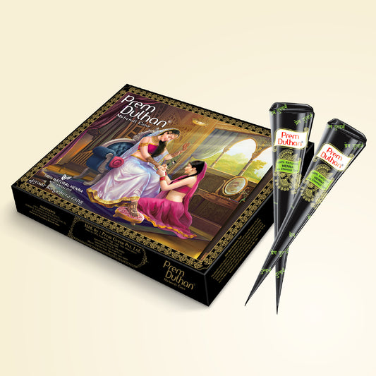 Prem Dulhan Mehendi Cone | 100% Natural Henna Cones- Black Box