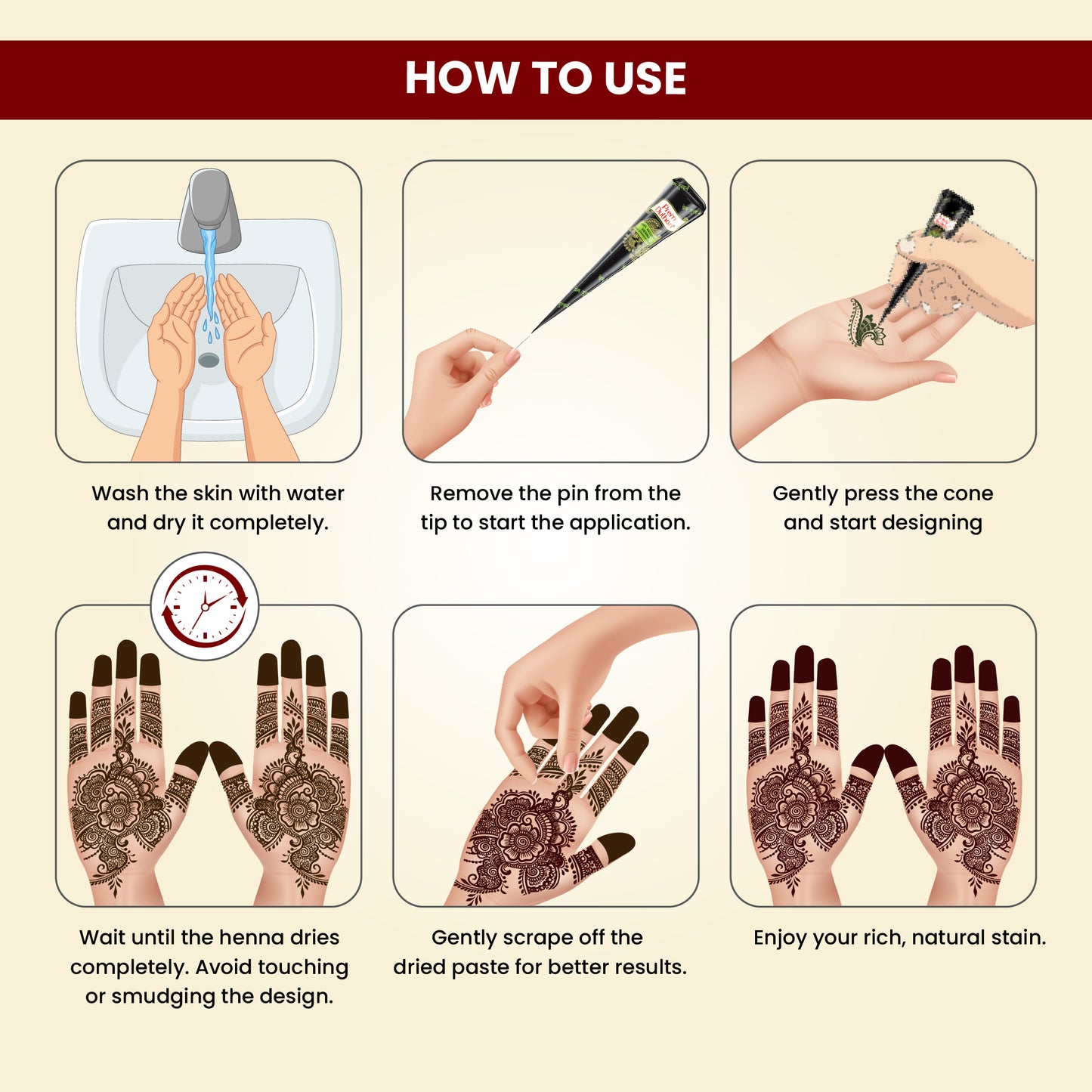 Prem Dulhan Mehendi Cone | 100% Natural Henna Cones- Black Box