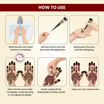 Prem Dulhan Mehendi Cone | 100% Natural Henna Cones- Black Box