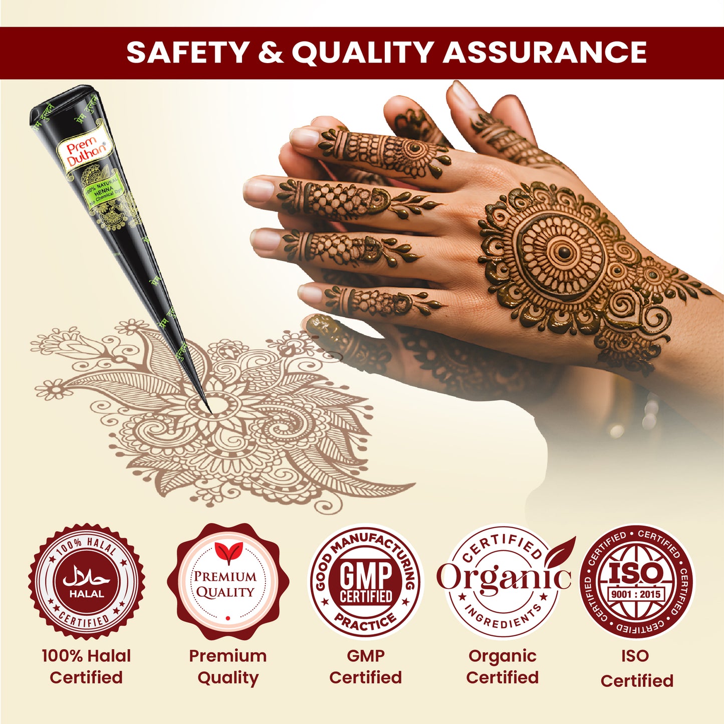 Prem Dulhan Mehendi Cone | 100% Natural Henna Cones- Black Box