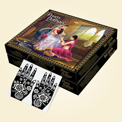 Prem Dulhan Ready to Use Mehendi Cones with Stencils Black Box