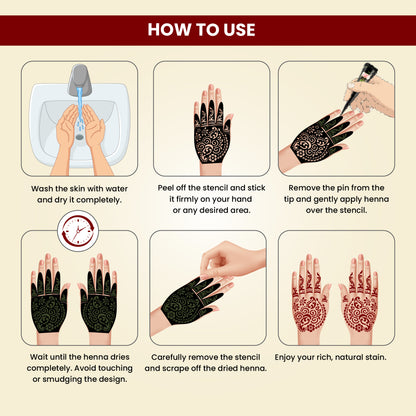 Prem Dulhan Ready to Use Mehendi Cones with Stencils Black Box