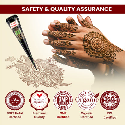 Prem Dulhan Ready to Use Mehendi Cones with Stencils Black Box
