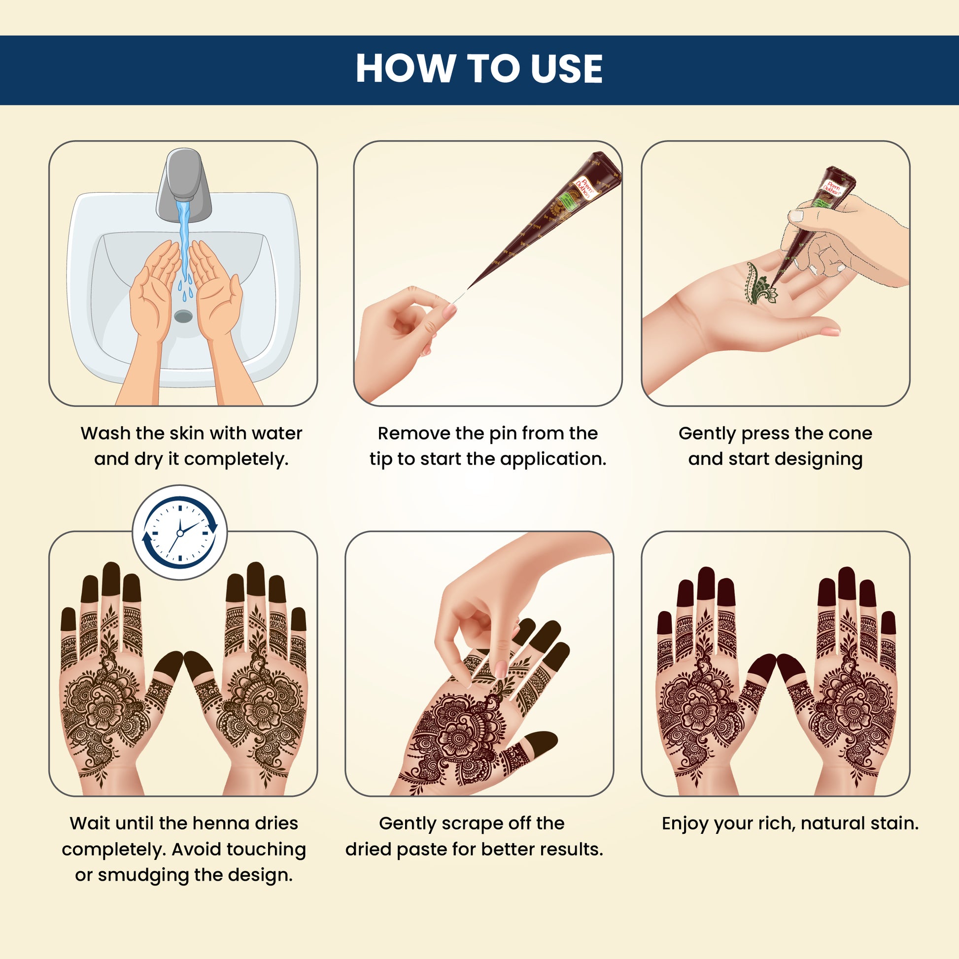 Prem Dulhan Mehendi Cone | 100% Natural Henna Cone - Prem Dulhan