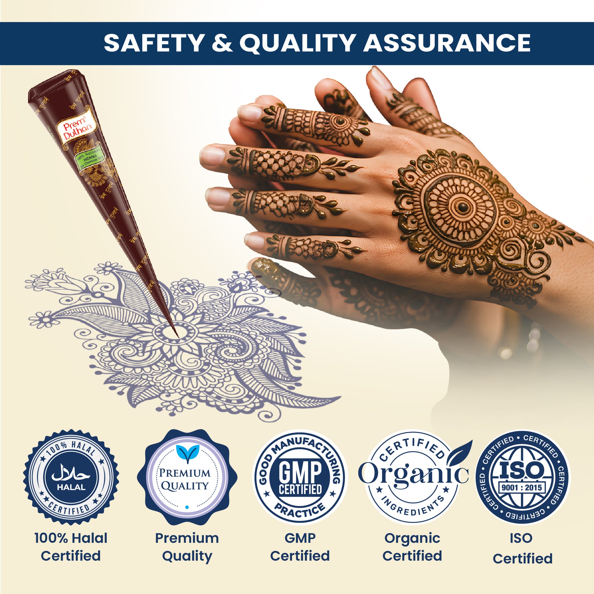 Prem Dulhan Mehendi Cone | 100% Natural Henna Cone - Prem Dulhan