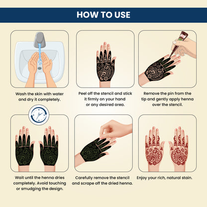 Prem Dulhan Ready to Use Mehendi Cones with Stencils Blue Box