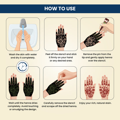 Prem Dulhan Ready to Use Mehendi Cones with Stencils Blue Box