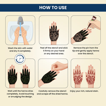 Prem Dulhan Ready to Use Mehendi Cones with Stencils Blue Box