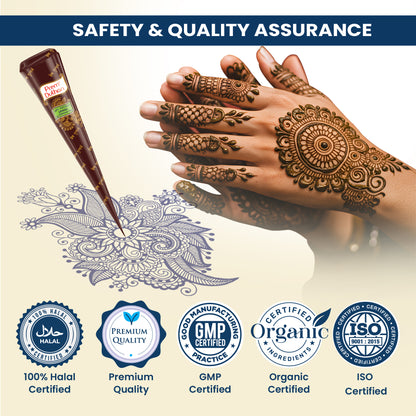 Prem Dulhan Ready to Use Mehendi Cones with Stencils Blue Box