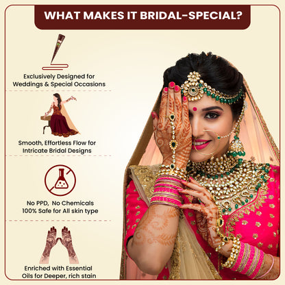 Natural Bridal Mehendi Cone | Perfect for Brides and Weddings