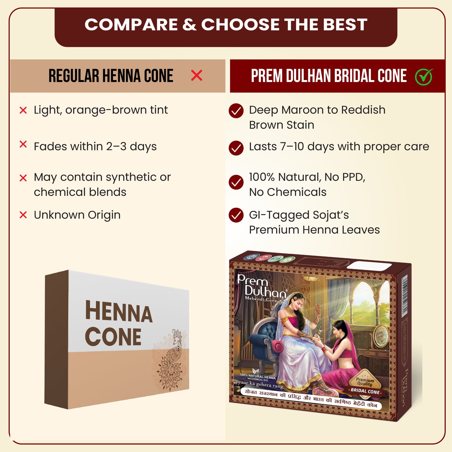 Natural Bridal Mehendi Cone | Perfect for Brides and Weddings