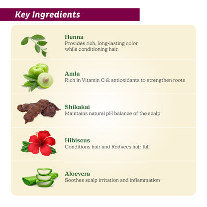 Henna Based Hair Color | Burgundy Red Henna for Hair