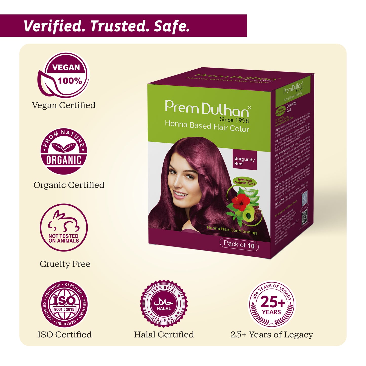 Henna Based Hair Color | Burgundy Red Henna for Hair