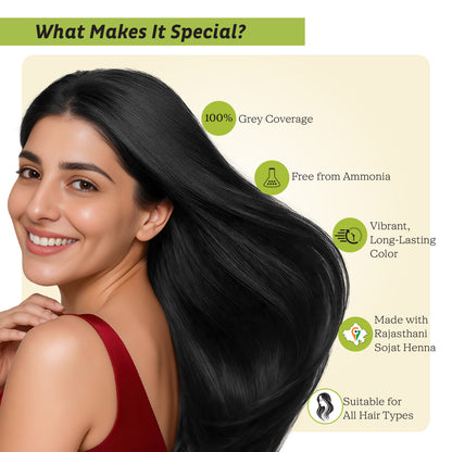Henna Based Hair Color | Natural Black Henna for Hair
