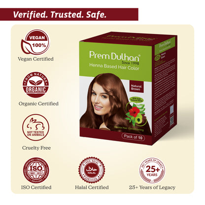 Henna Based Hair Color | Natural Brown Henna for Hair