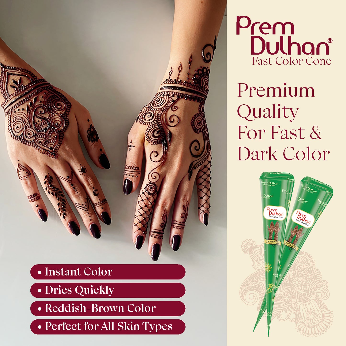 Fast Cone with Henna extract for Reddish Maroon color