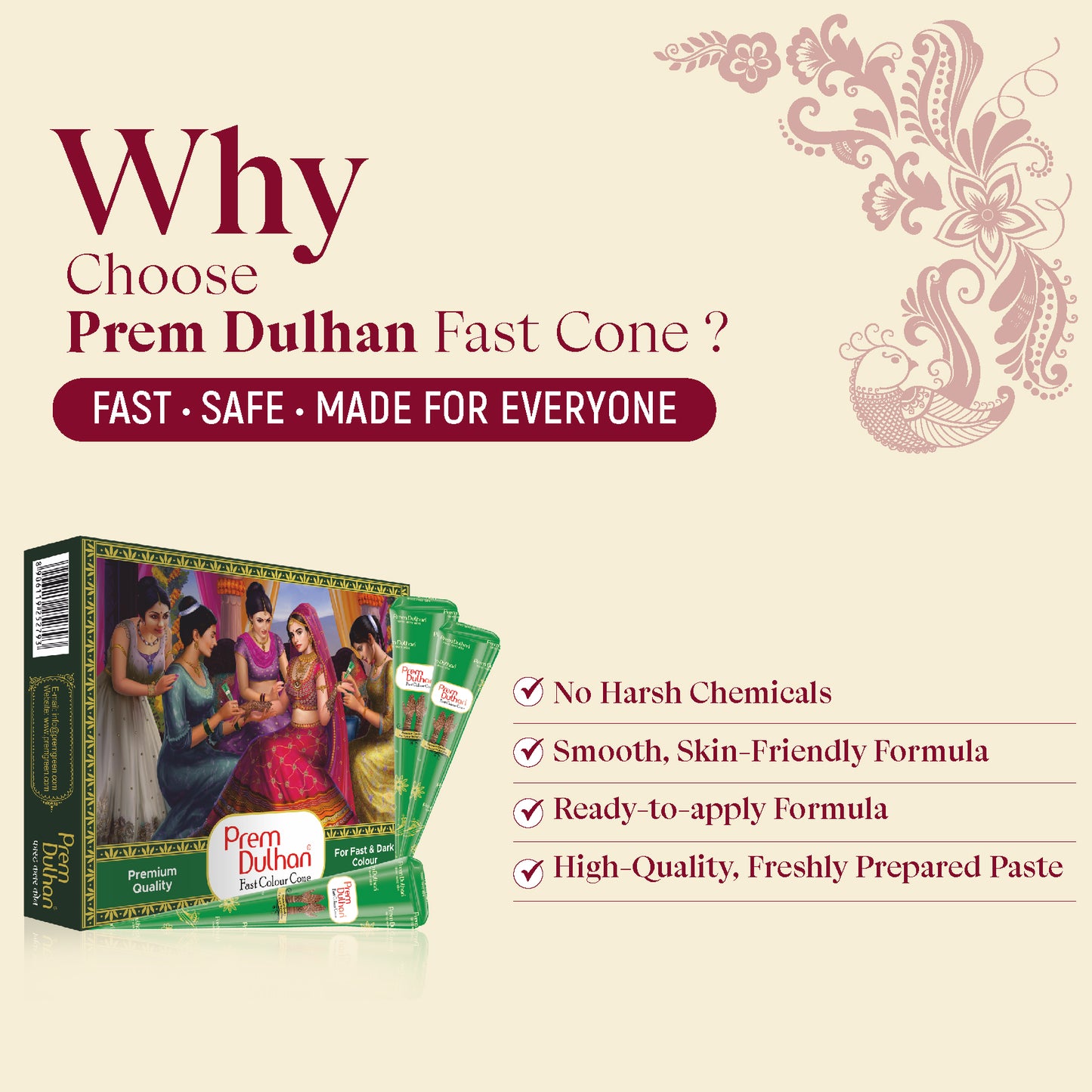 Fast Cone with Henna extract for Reddish Maroon color