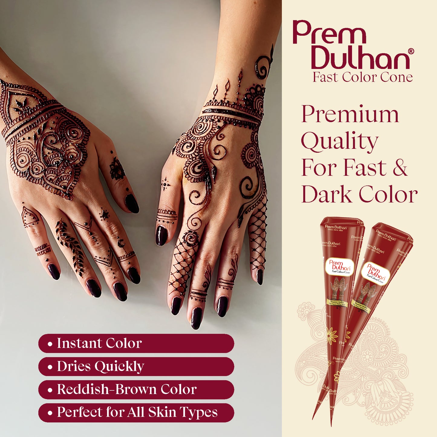 Fast Cone with Henna extract For Reddish Maroon color
