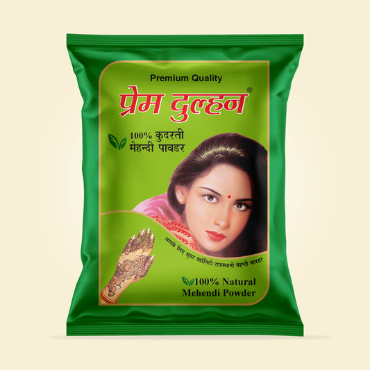 100% Pure Henna Mehendi Powder for Hair & Body Art - Prem Dulhan