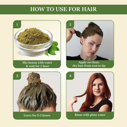 100% Pure Henna Mehendi Powder for Hair & Body Art - Prem Dulhan