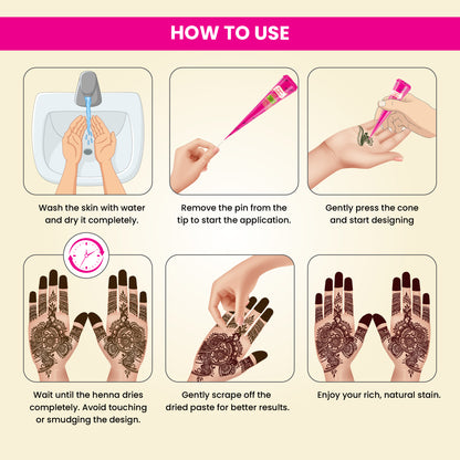 Prem Dulhan Mehendi Cone | 100% Natural Henna Cones-Pink Box - Prem Dulhan