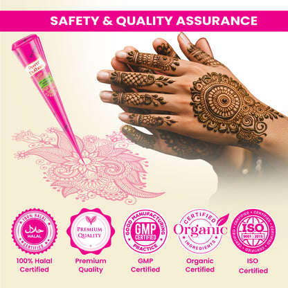 Prem Dulhan Ready to Use Mehendi Cones with Stencils Pink Box