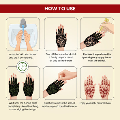 Prem Dulhan Ready to Use Mehendi Cones with Stencils Yellow Box