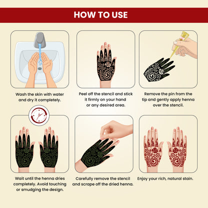 Prem Dulhan Ready to Use Mehendi Cones with Stencils Yellow Box