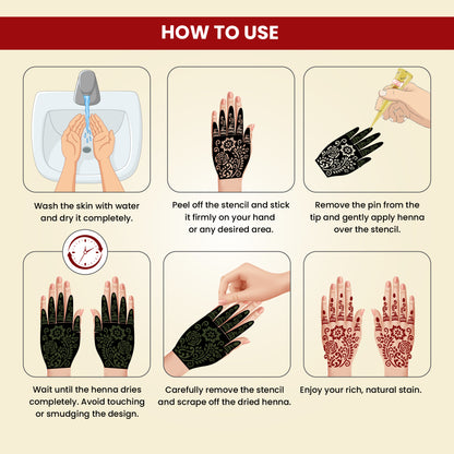 Prem Dulhan Ready to Use Mehendi Cones with Stencils Yellow Box